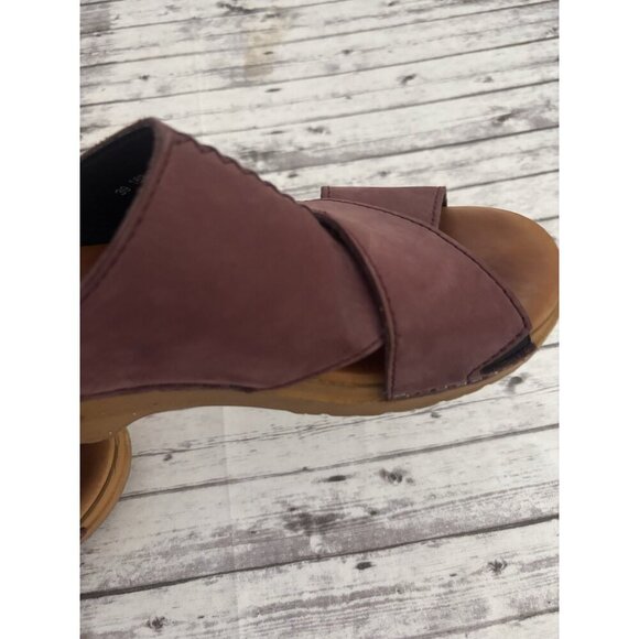 Dansko Suede Leather Slip On Wedge Clogs Women’s US 8.5 Purple Mauve - Picture 11 of 13
